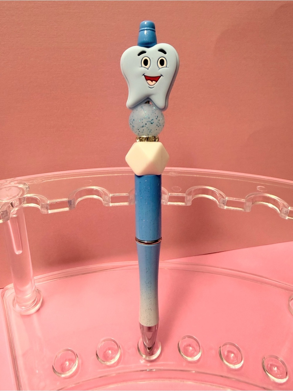 New Beaded Tooth Themed Gradient Blue Novelty Pen